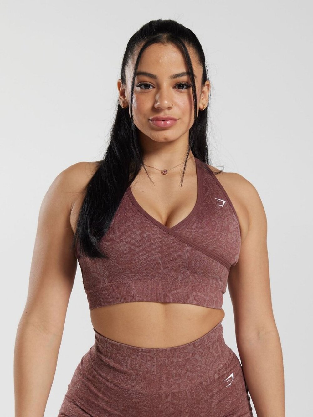 NWOT Gymshark Adapt Animal Seamless Sports Bra Pink Brown - S